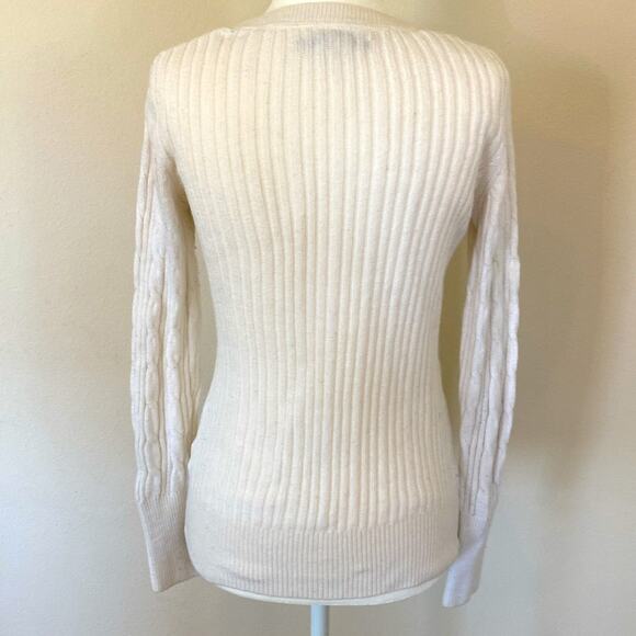 Old Navy Cable Knit Sweater Small Winter White Cream - Picture 3 of 4
